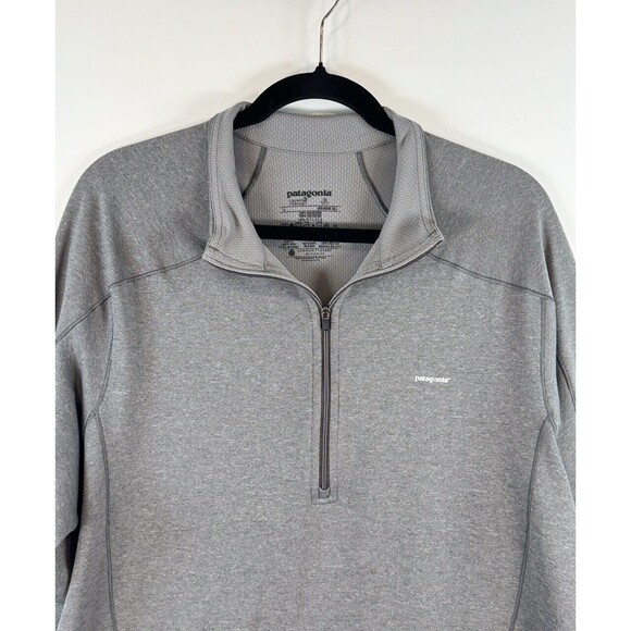 Patagonia Men Shirt Gray Capilene 3 Midweight Baselayer 1/4 Zip Pullover L Large - Picture 6 of 10